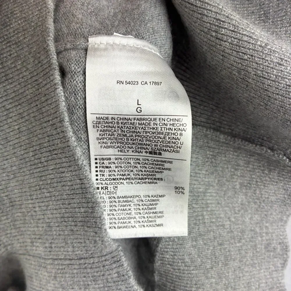 Banana Republic Cotton Cashmere Crew Neck Sweater Men's Large Grey Minimalist